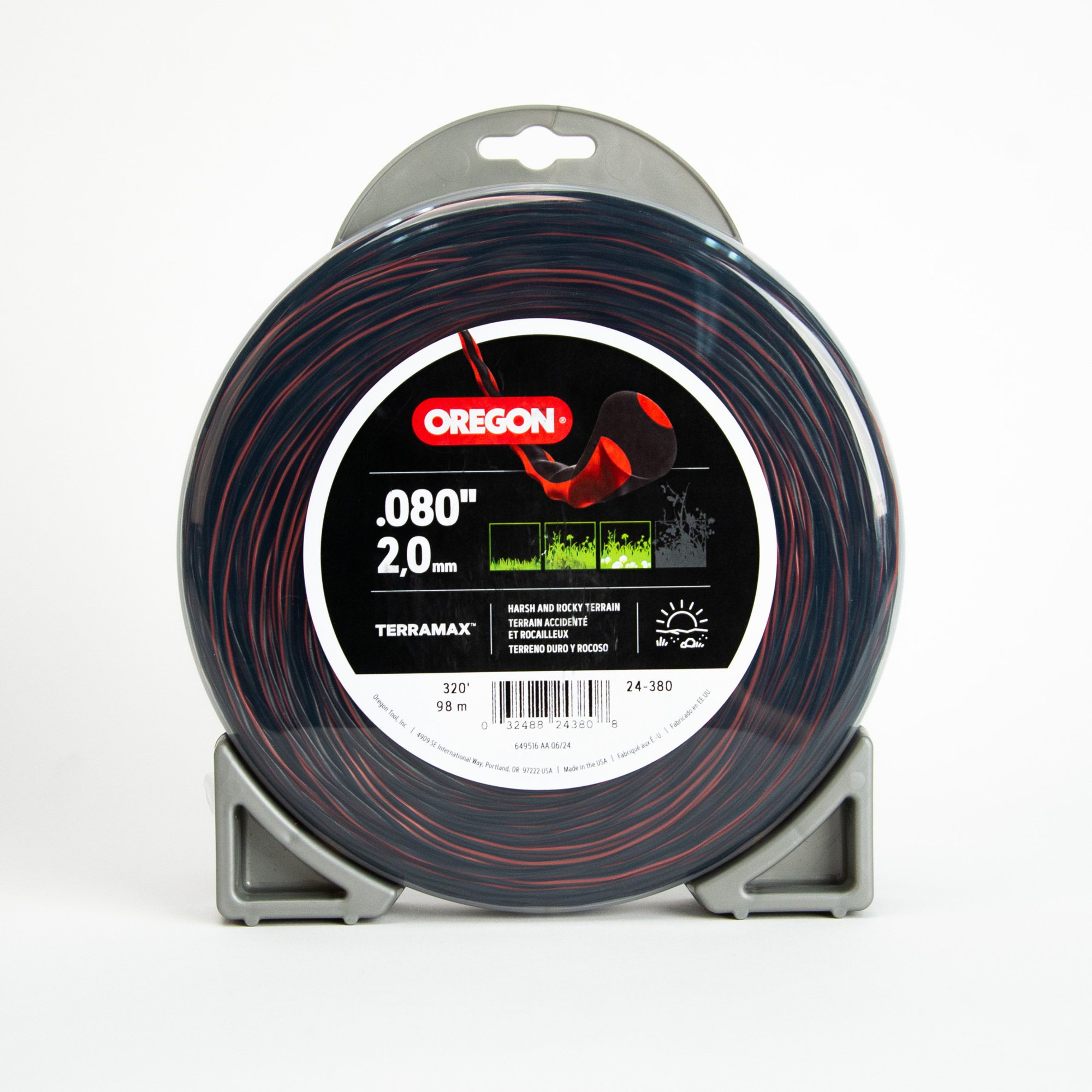 Oregon, TerraMax Oval Twist High Performance Trimmer Line, Line Diameter 0.08 in, Line Length 320 ft, Model# 24-380